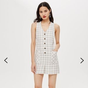 Topshop Check Button Romper